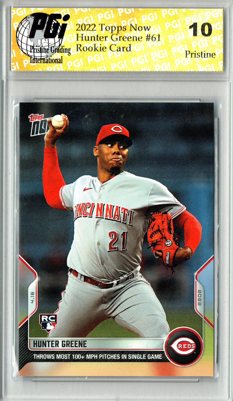 Hunter Greene 2022 Topps Now #61 PRISTINE Rookie Card PGI 10