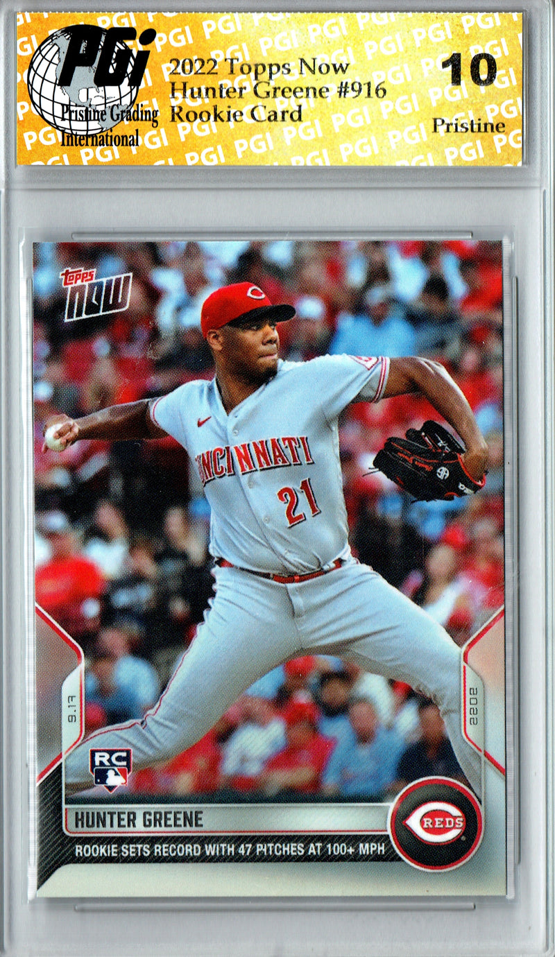 Hunter Greene 2022 Topps Now #916 PRISTINE Rookie Card PGI 10