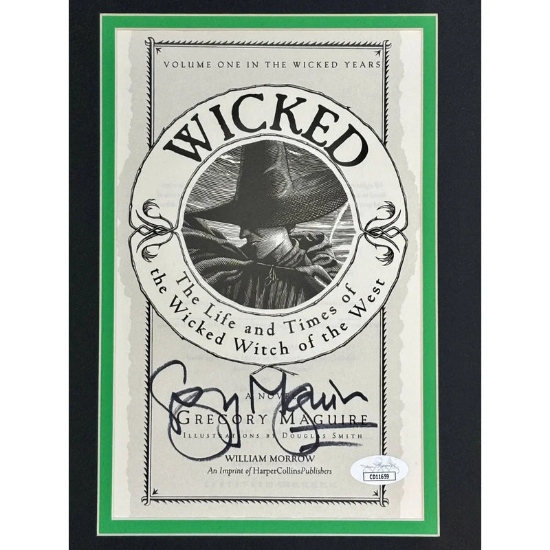Gregory Maguire Autographed Wicked Book Cover Framed Collage JSA COA Movie Photo Signed