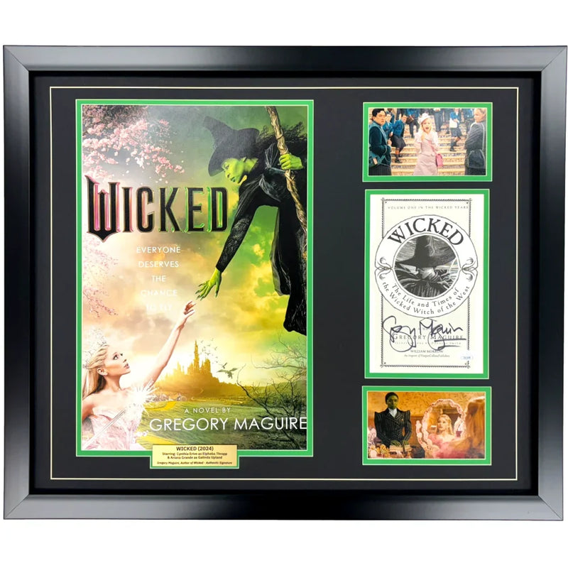 Gregory Maguire Autographed Wicked Book Cover Framed Collage JSA COA Movie Photo Signed