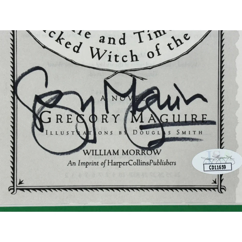Gregory Maguire Autographed Wicked Book Cover Framed Collage JSA COA Movie Photo Signed