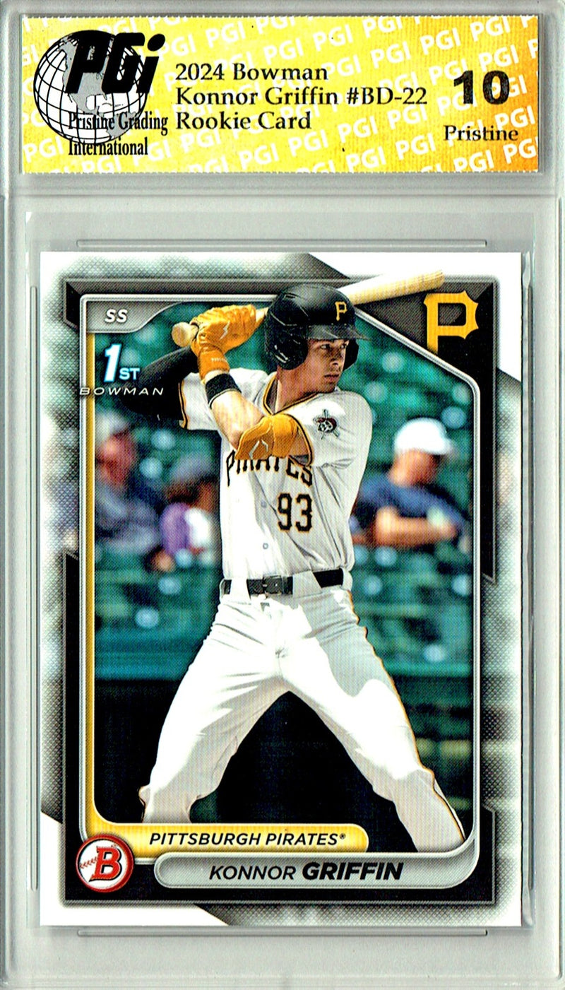Konnor Griffin Rookie Card 2024 Bowman #BD-22 PRISTINE, PGI 10, Pittsburgh Pirates Baseball