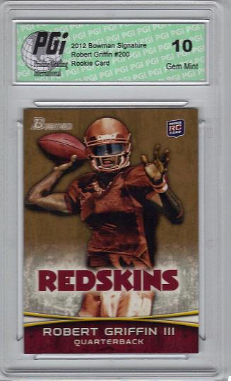 Robert Griffin 2012 Bowman Signature Gold SP #200 Redskins Rookie Card PGI 10