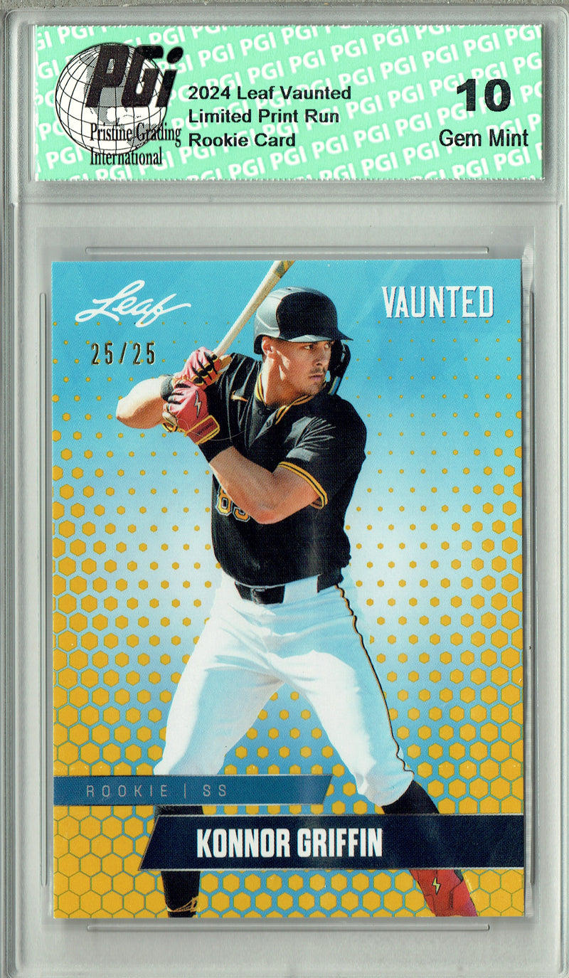 Konnor Griffin 2024 Leaf Vaunted #V-23 Gold SP 25 Made Rookie Card PGI 10