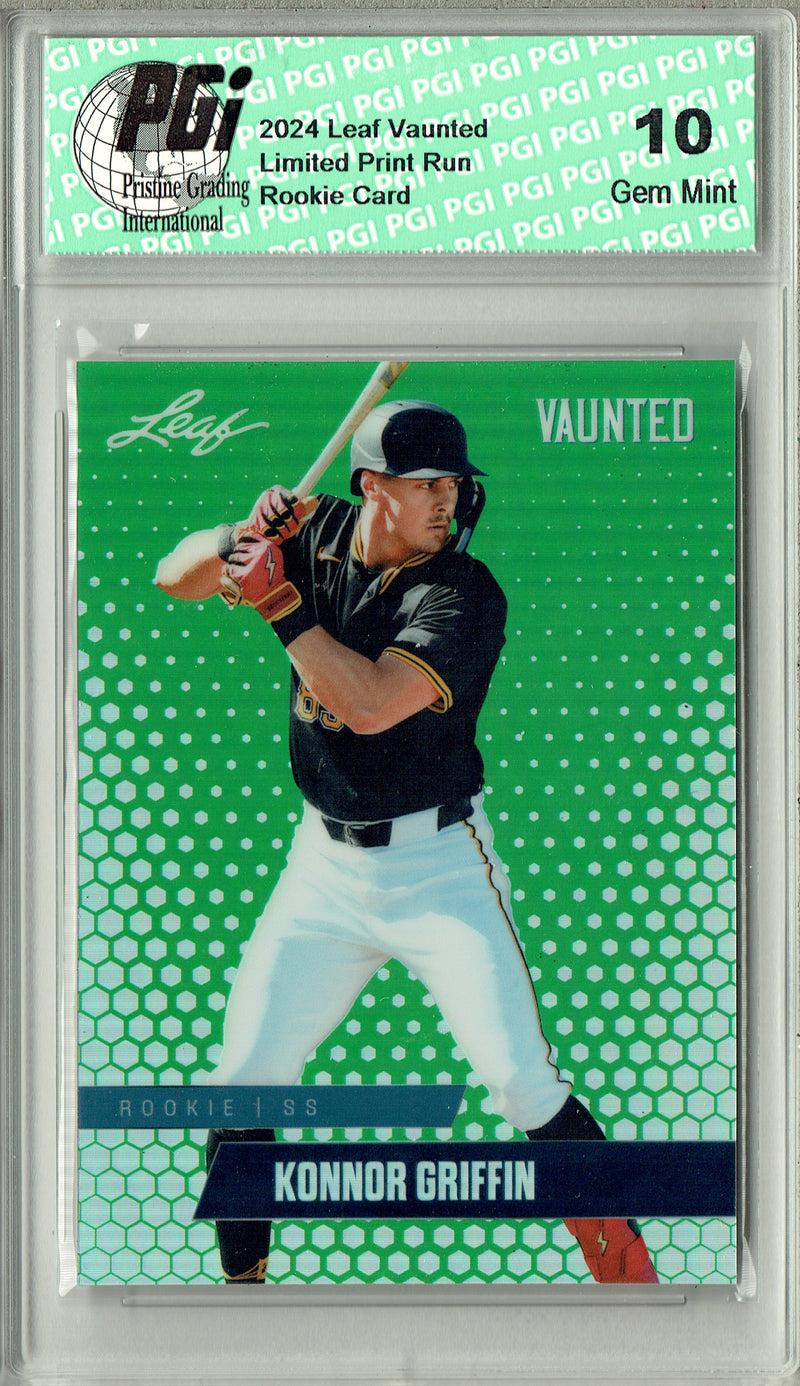 Konnor Griffin 2024 Leaf Vaunted Metal #VM-22 Green 5 Made Rookie Card PGI 10