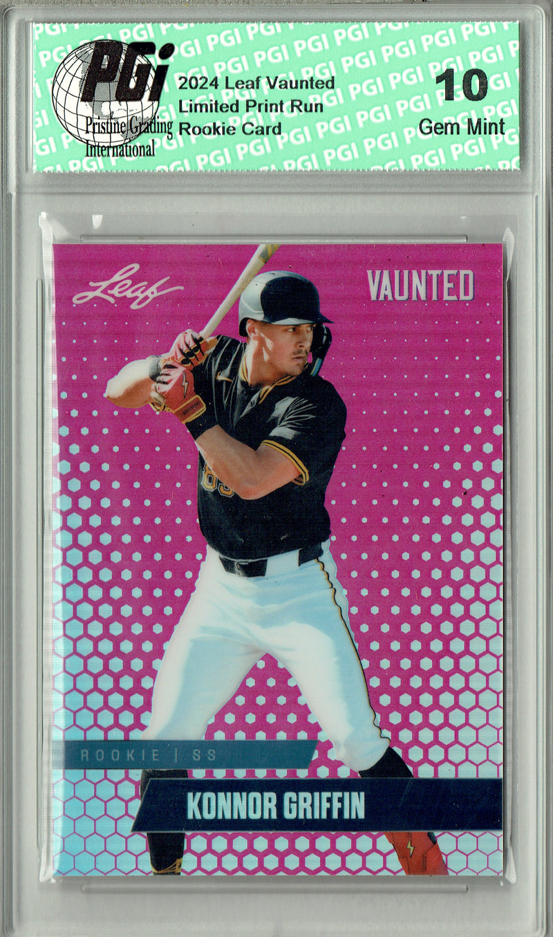 Konnor Griffin 2024 Leaf Vaunted Metal #VM-22 Pink 10 Made Rookie Card PGI 10