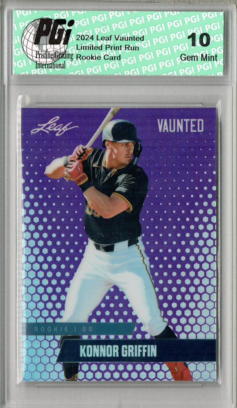 Konnor Griffin 2024 Leaf Vaunted Metal #VM-22 Purple 15 Made Rookie Card PGI 10