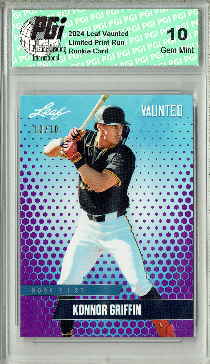 Konnor Griffin 2024 Leaf Vaunted #V-23 Purple 10 Made Rookie Card PGI 10