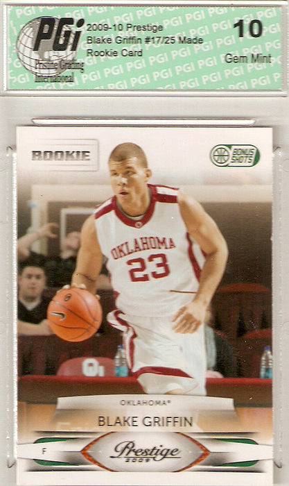 Blake Griffin 2009 Prestige Bonus Shots #17/25 Made Rookie Card PGI 10