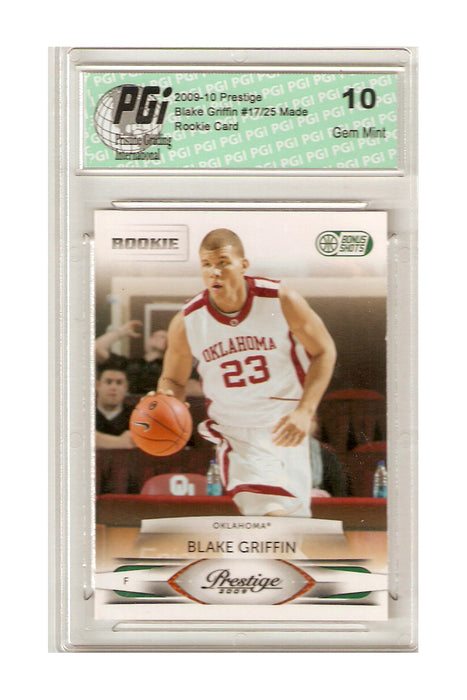 Blake Griffin 2009 Prestige Bonus Shots #17/25 Made Rookie Card PGI 10