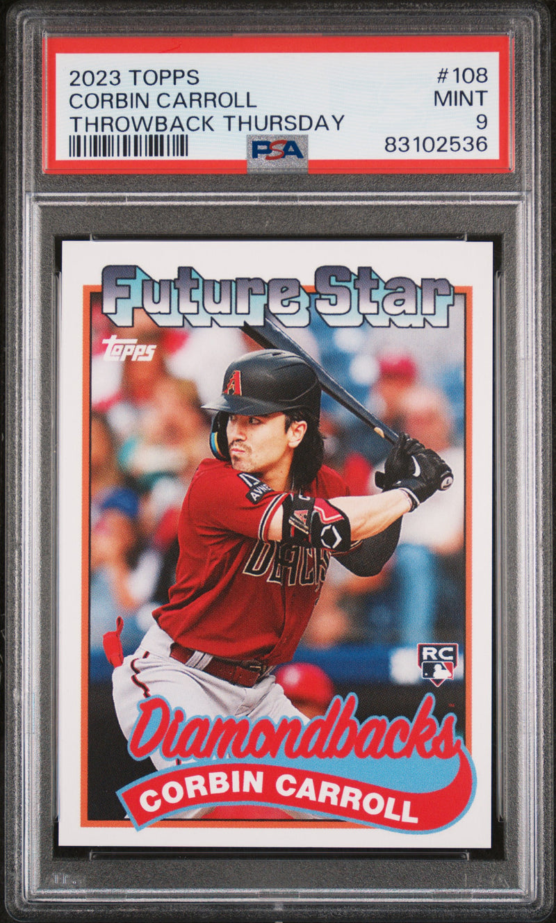 Corbin Carroll PSA 9 2023 Topps Throwback #108 Rookie Card Limited Edition