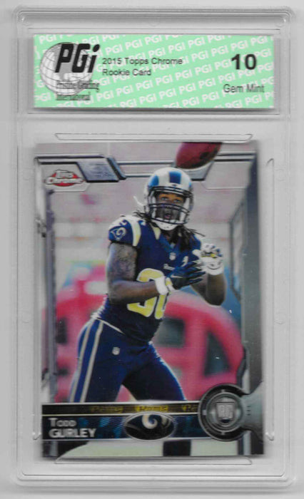 Todd Gurley 2015 Topps Chrome SSP Variation Rookie Card #110 PGI 10 Rams