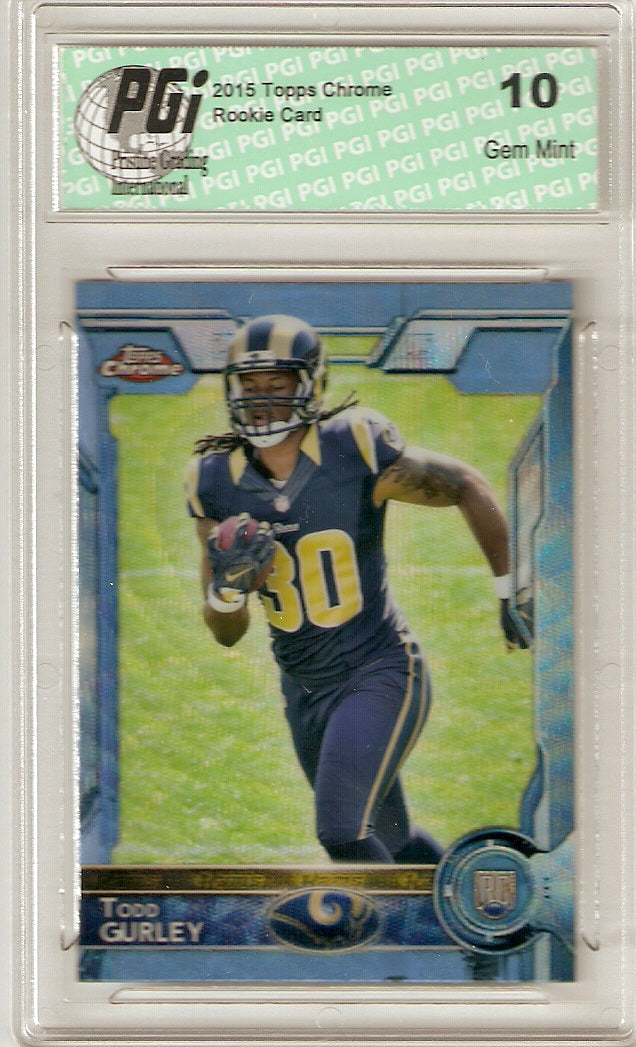 Todd Gurley 2015 Topps Chrome Blue Wave Refractor Rookie Card #103 PGI 10
