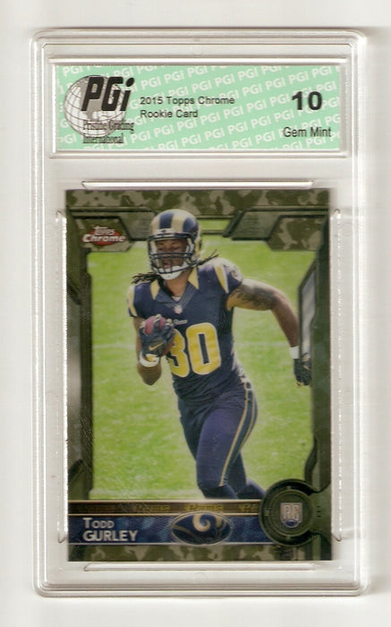 Todd Gurley 2015 Topps Chrome Camo Refractor #499 Made Rookie Card PGI 10