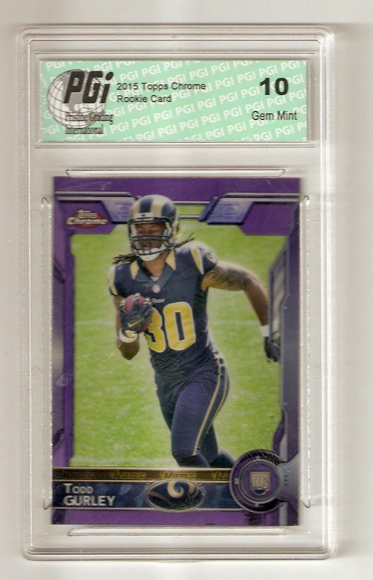 Todd Gurley 2015 Topps Chrome Purple Refractor Rookie Card #110 PGI 10