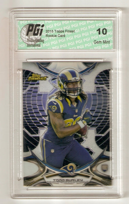 Todd Gurley 2015 Topps Finest #85 Black Refractor Rookie Card PGI 10