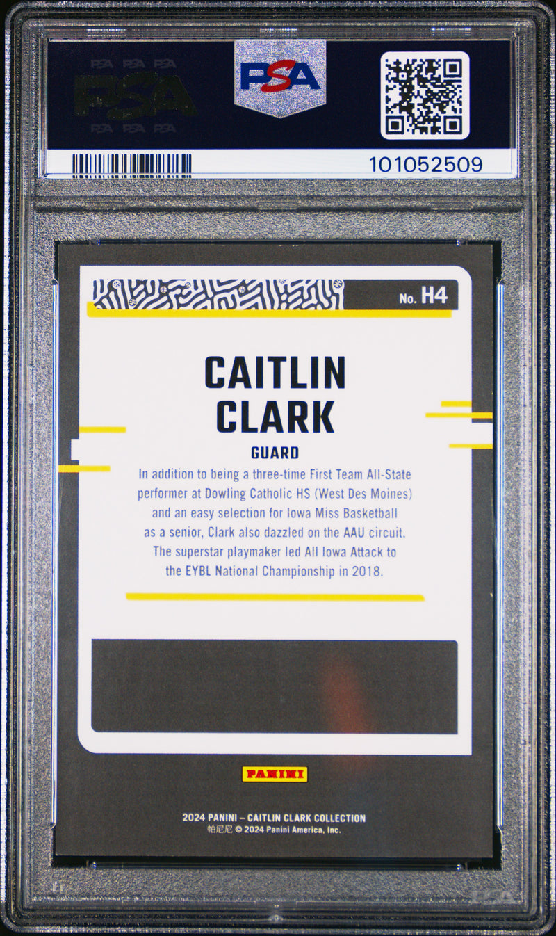 PSA 9 Caitlin Clark 2024 Panini #H4 Hearts 194/199 Rookie Card Indiana Fever