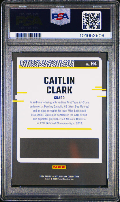 PSA 9 Caitlin Clark 2024 Panini #H4 Hearts 194/199 Rookie Card