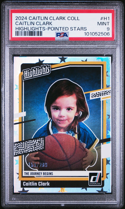 PSA 9 Caitlin Clark 2024 Panini #H1 Stars 159/299 Rookie Card
