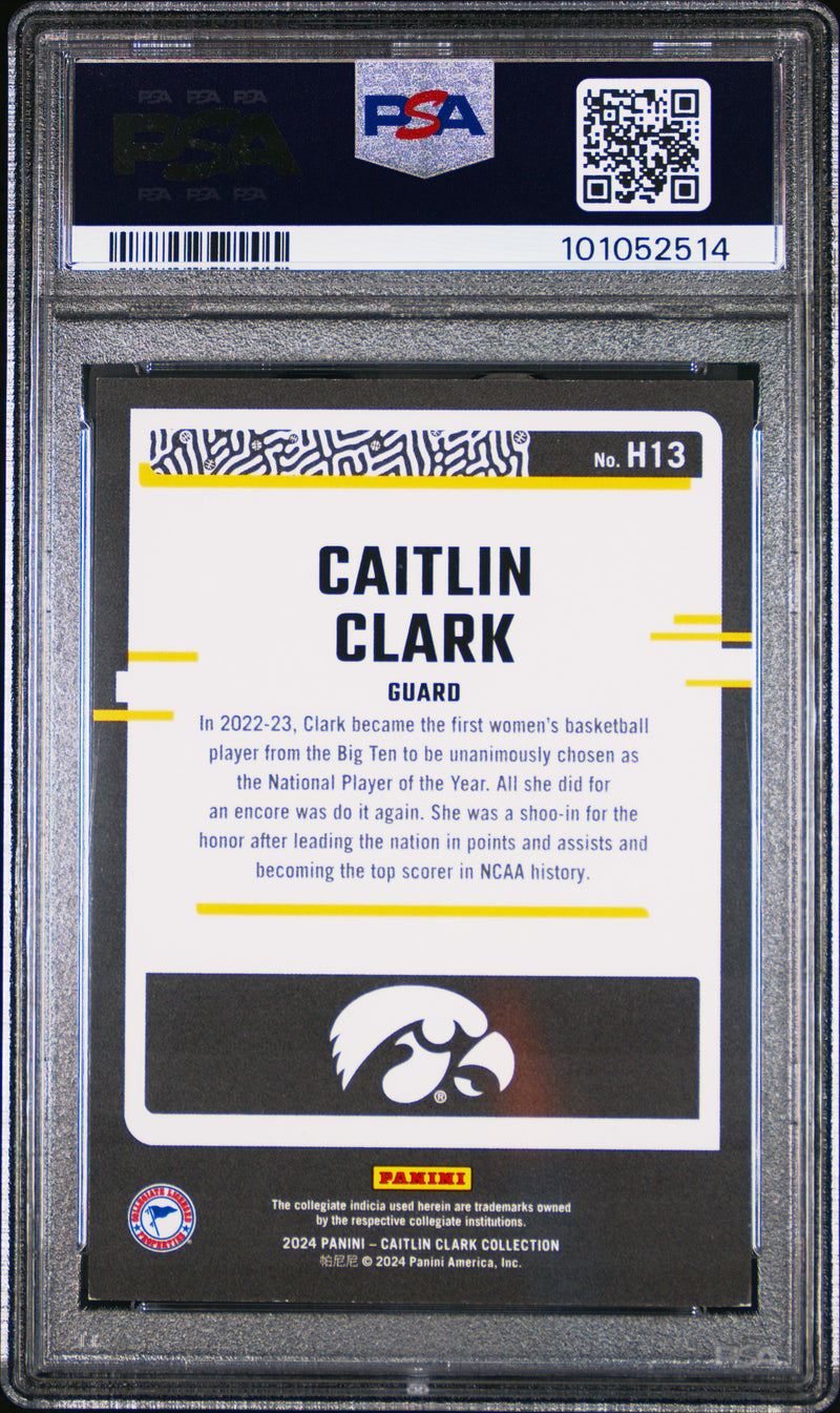 PSA 8 Caitlin Clark 2024 Panini #H13 Stars 173/299 Rookie Card Indiana Fever