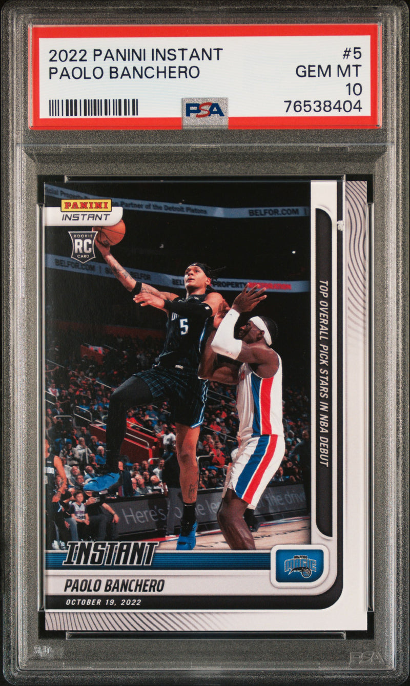 PSA 10 GEM-MT Paolo Banchero 2022 Panini Instant #5 Rookie Card #1/3253