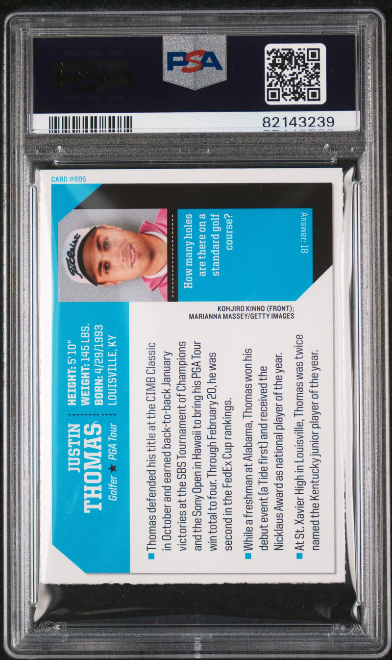 PSA 7 NM Justin Thomas 2017 S.I. for Kids #605 Rookie Card PGA Tour