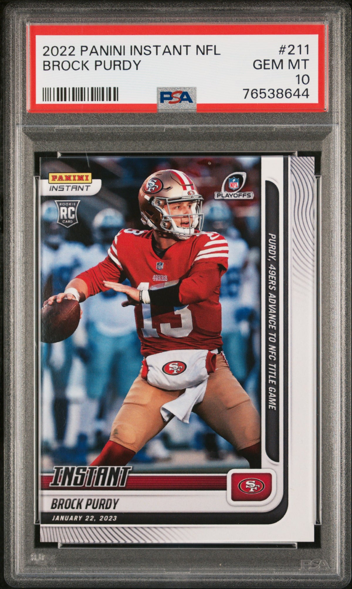 PSA 10 GEM-MT Brock Purdy 2022 Panini Instant NFL #211 Rookie Card