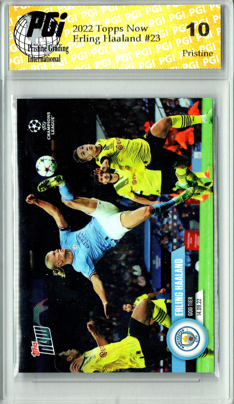 Erling Haaland 2022 Topps Now #23 PRISTINE Trading Card PGI 10