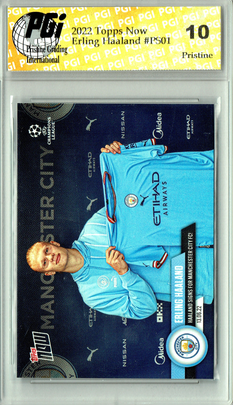 Erling Haaland 2022 Topps Now #PS01 PRISTINE Trading Card PGI 10