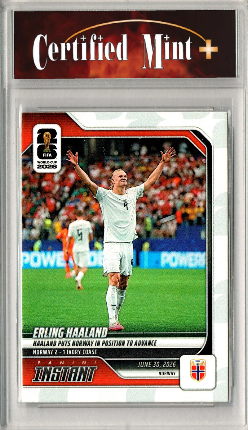 Erling Haaland Trading Card 2026 Panini Instant #175 2928 Made, Certified Mint+ Condition, Norway Soccer