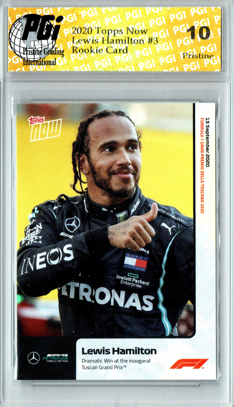 Lewis Hamilton 2020 Topps Now #3 PRISTINE Rookie Card PGI 10