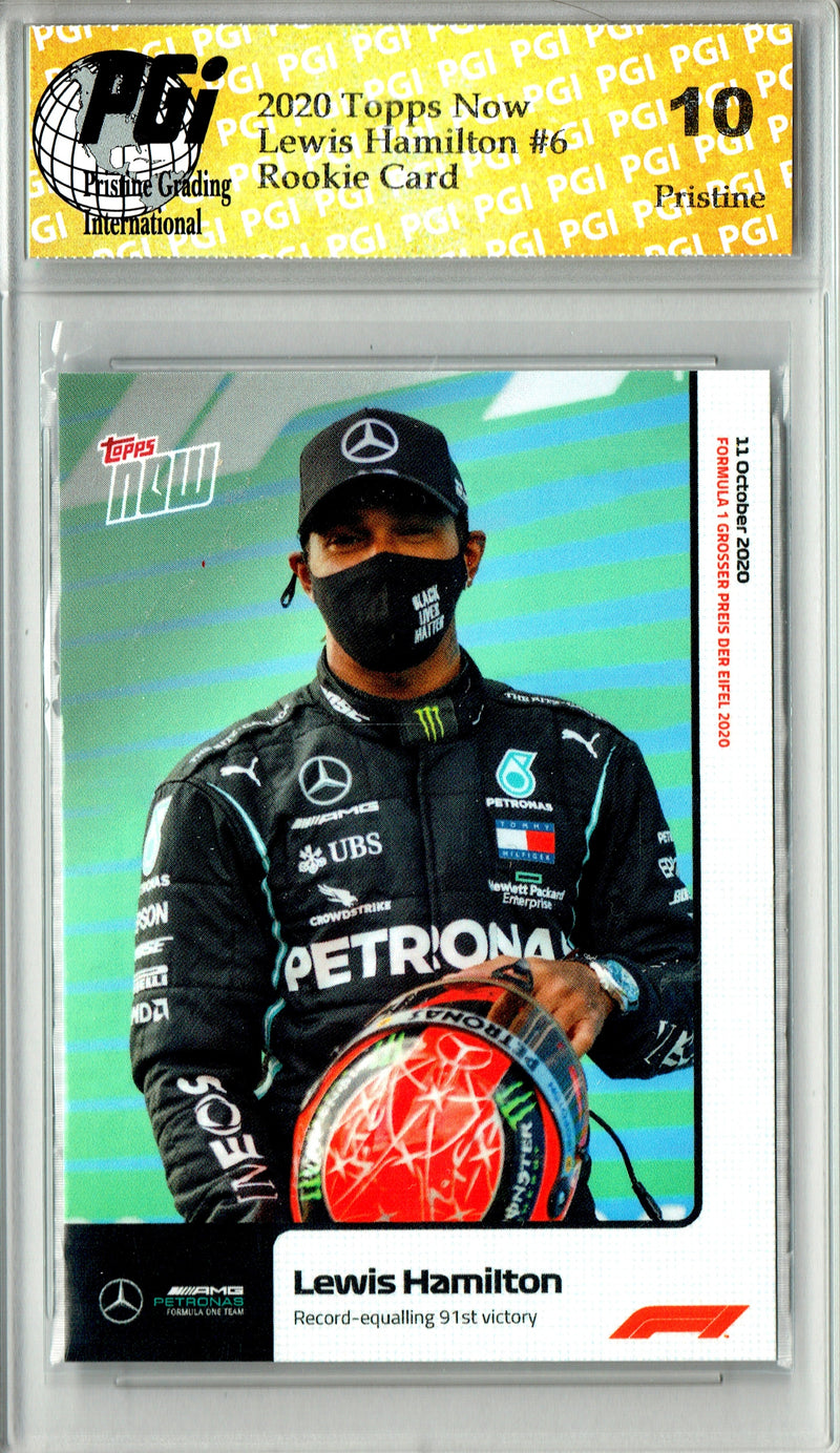 Lewis Hamilton 2020 Topps Now #6 PRISTINE Rookie Card PGI 10
