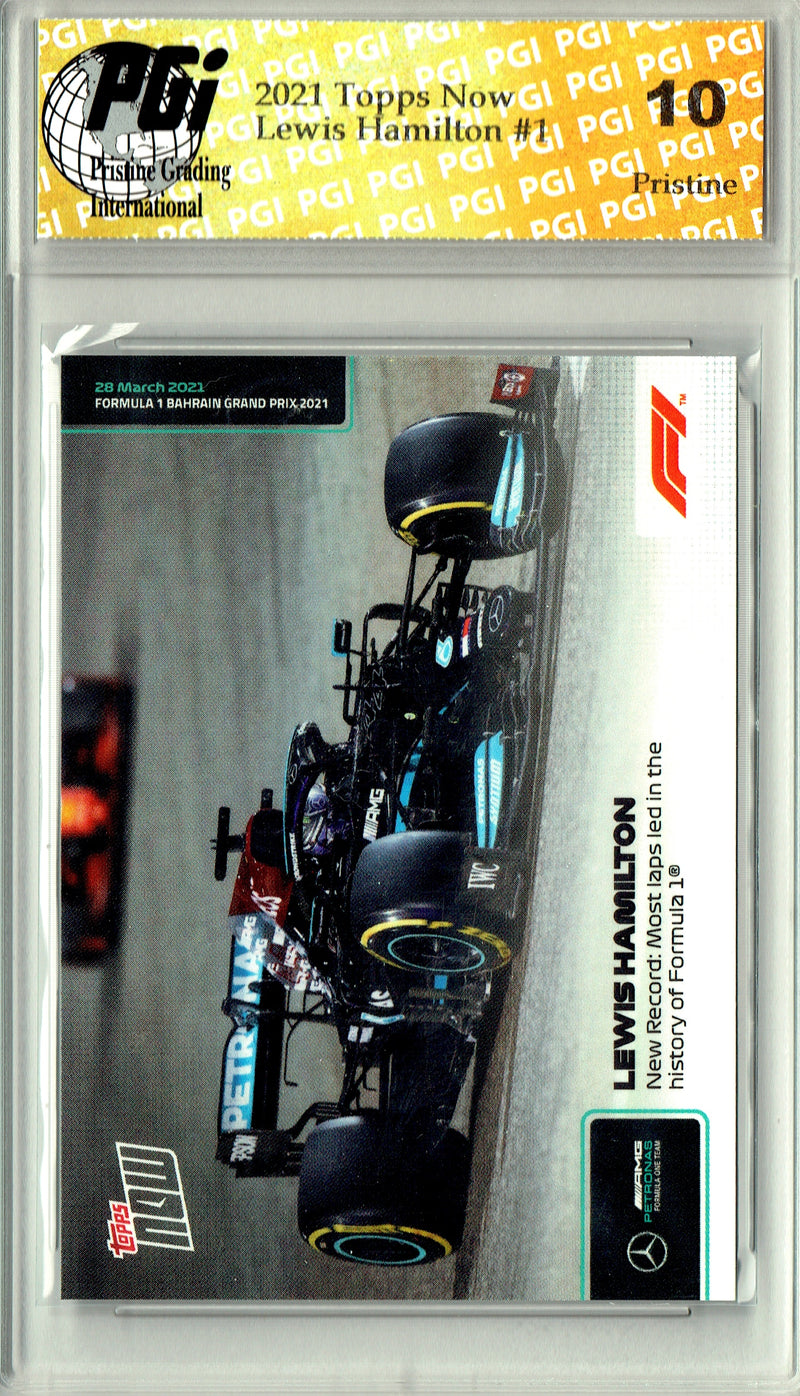 Lewis Hamilton 2021 Topps Now #1 PRISTINE Rare Trading Card PGI 10