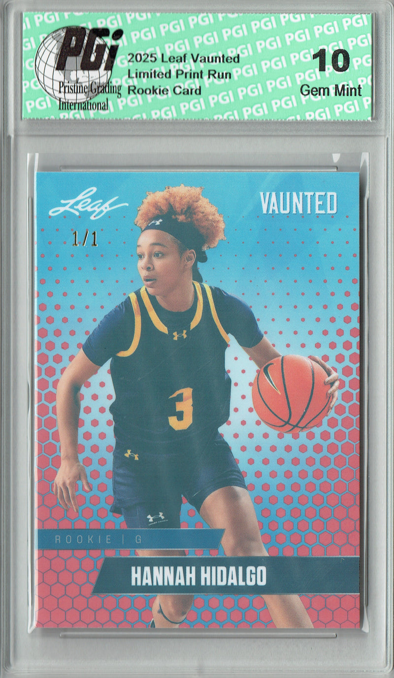 Hannah Hidalgo 2025 Leaf Vaunted #V-03 Red Shimmer 1 of 1 Rookie Card PGI 10