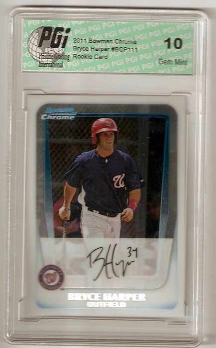 Bryce Harper 2011 Bowman Chrome BCP111 Rookie Card PGI 10