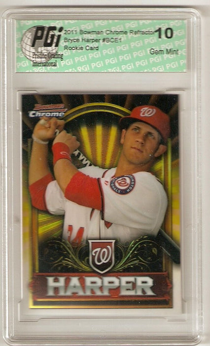 Bryce Harper 2011 Bowman Chrome Gold Refractor Rookie Card PGI 10 Exclusive