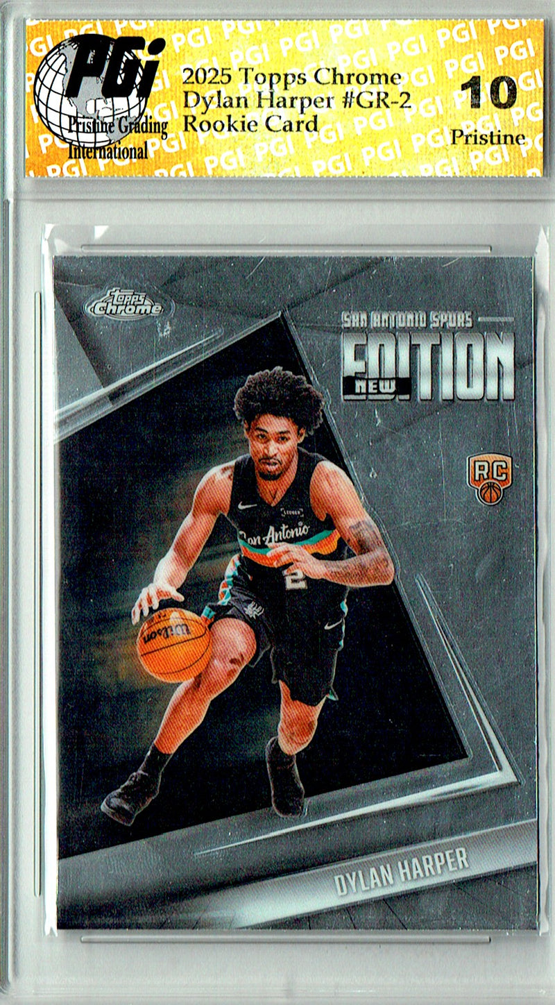 Dylan Harper Rookie Card 2025 Topps Chrome #GR-2 PRISTINE, PGI 10, San Antonio Spurs Basketball