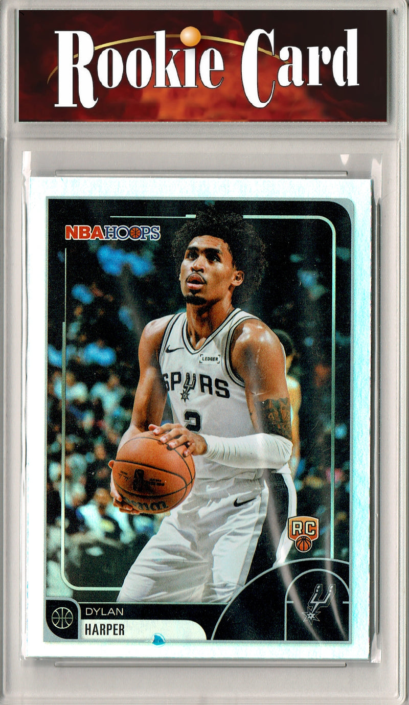 Dylan Harper Rookie Card 2025 NBA Hoops #7 Rainbow Foil, Certified Mint+ Condition, San Antonio Spurs Basketball