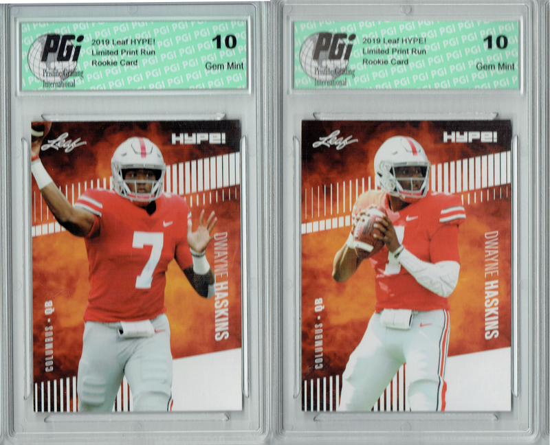 Dwayne Haskins Rookie Card Washington PGI 10 Gem Mint Football Trading Card 2019 Leaf Hype #21