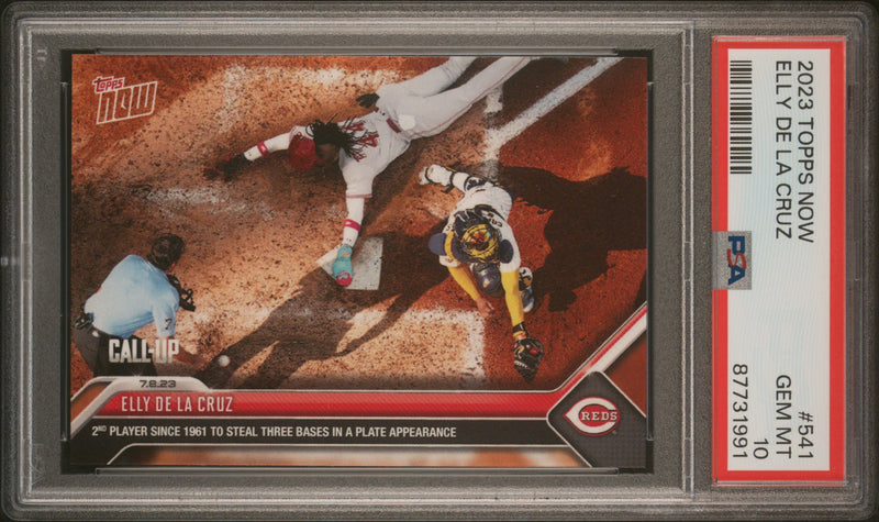 PSA 10 Elly De La Cruz 2023 Topps Now #541 Steal 3 Bases Rookie Card