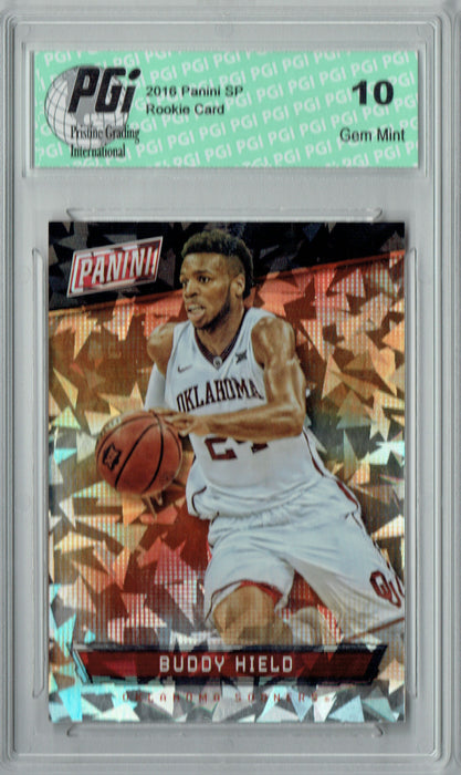 Buddy Hield 2016 Panini Cracked Ice #1/25 SP Rookie Card PGI 10