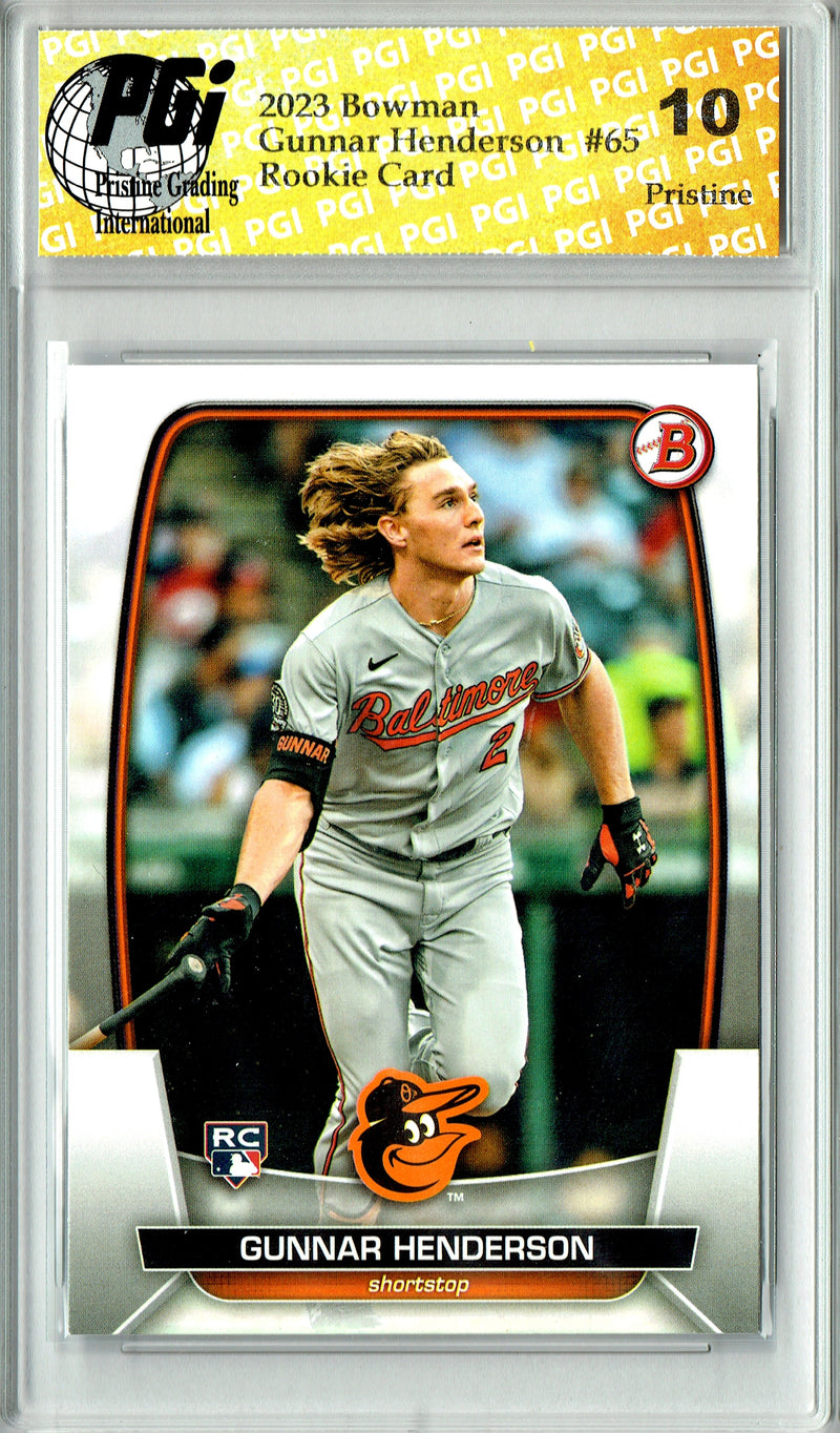 Gunnar Henderson 2023 Bowman #65 PRISTINE Rookie Card PGI 10