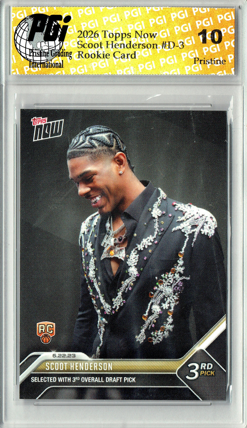 Scoot Henderson 2023 Topps Now #D-3 PRISTINE Rookie Card PGI 10