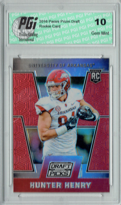 Hunter Henry 2016 Prizm Draft Picks #113 Red SP Rookie Card PGI 10