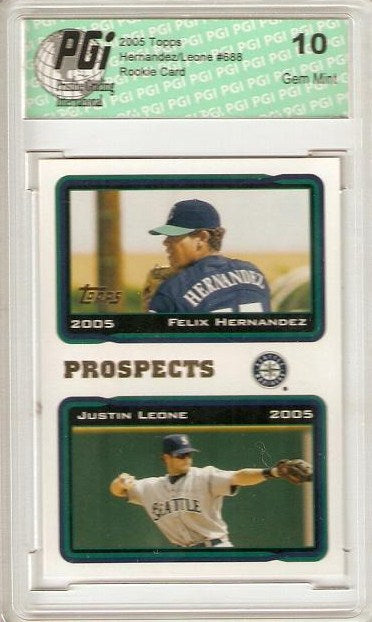 Felix Hernandez Justin Leone Topps Rookie Card PGI 10