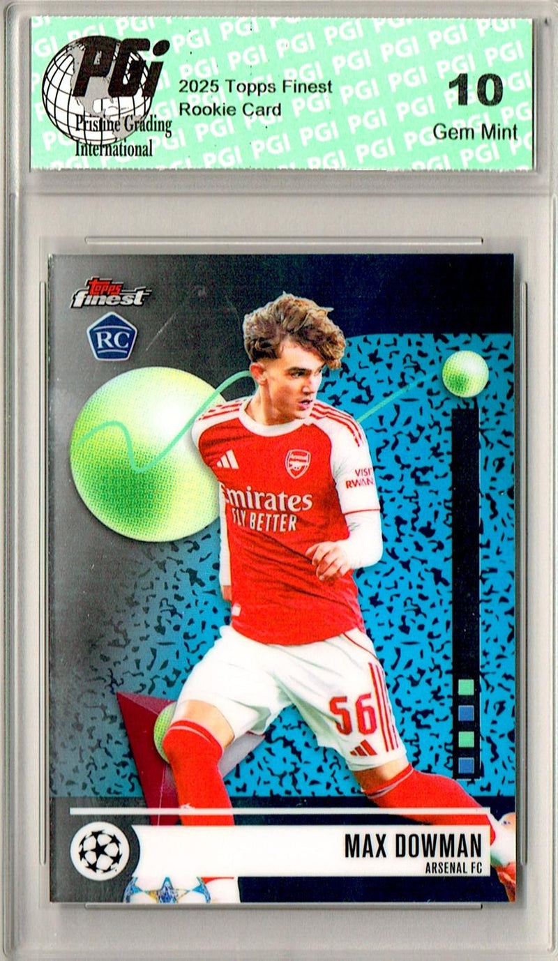 Max Dowman Rookie Card 2025 Topps Finest #56, PGI 10, Arsenal