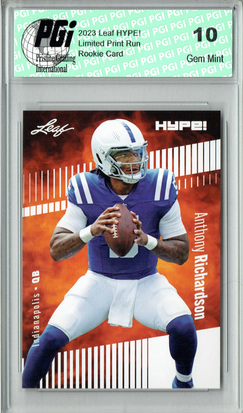 Anthony Richardson Rookie Card Indianapolis PGI 10 Gem Mint Football Trading Card 2023 Leaf HYPE! #100A Only 5000 Made!
