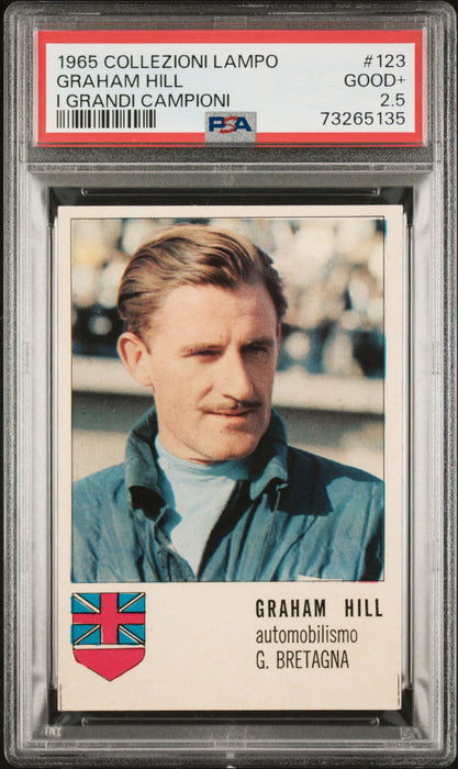 PSA 2 GOOD Graham Hill 1965 Collezioni Lampo #123 Rookie Card I Grandi Campioni