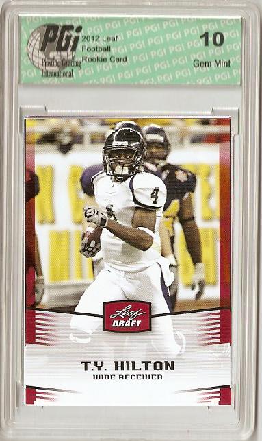 Ty Hilton Rookie Card Indianapolis PGI 10 Gem Mint Football Trading Card 2012 Leaf #TyLf