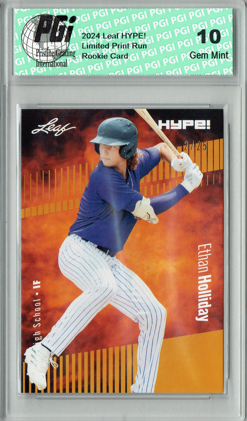 Ethan Holliday 2024 Leaf HYPE! #144A Gold SP 25 Made Rookie Card PGI 10